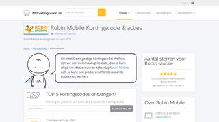 
                            9. ? Robin Mobile Kortingscode ▷ NU € 19,95 Korting ⇒ Februari 2019