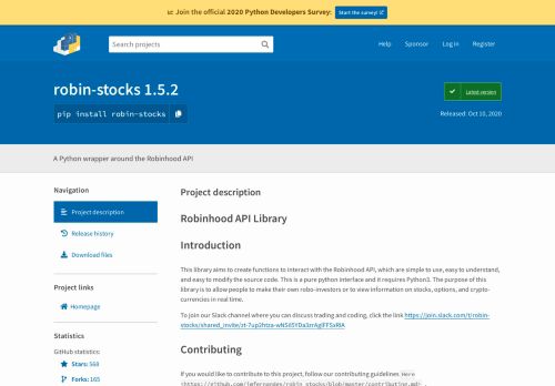 
                            12. robin-stocks · PyPI