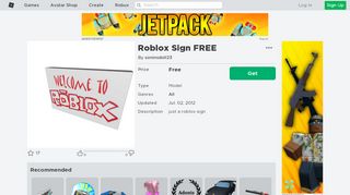 
                            1. Roblox Sign FREE - Roblox