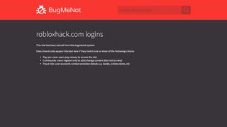 
                            5. robloxhack.com passwords - BugMeNot