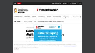 
                            11. Robo-Advisor: Comdirect startet digitalen Anlage-Service - WiWo