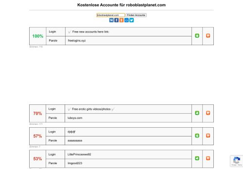 
                            3. roboblastplanet.com - kostenlose Accounte, Parolen und Logine