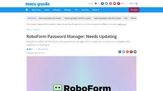 
                            10. RoboForm Password Manager: Needs Updating - Tom's Guide