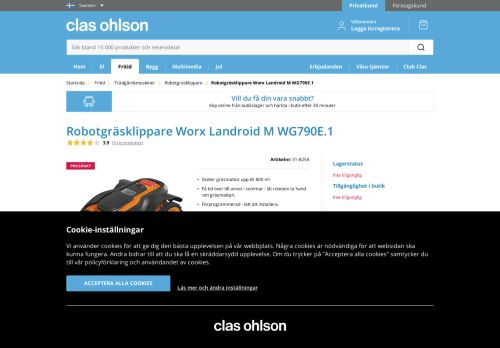 
                            11. Robotgräsklippare Worx Landroid M WG790E.1 | Clas Ohlson