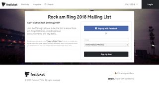 
                            10. Rock am Ring 2018 Mailing List – Festicket