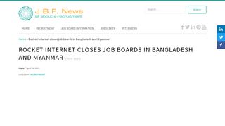 
                            6. Rocket Internet closes job boards in Bangladesh and Myanmar | JBF ...