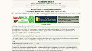 
                            1. Rocket Prime!!!!!! - Investment - Nigeria - Nairaland Forum