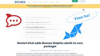 
                            3. Rocket.Chat adds Boonex Dolphin oAuth to core package!