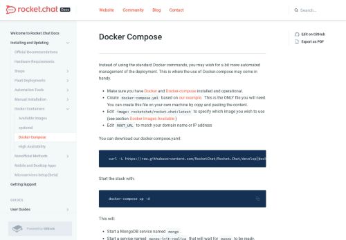 
                            11. Rocket.Chat Documentation - Docker Compose