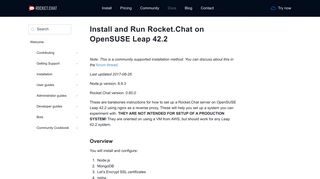 
                            6. Rocket.Chat Documentation - Install and Run Rocket.Chat on ...