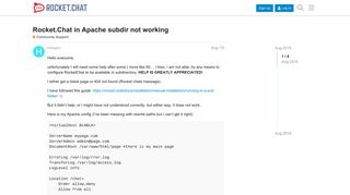 
                            7. Rocket.Chat in Apache subdir not working - Community Support ...