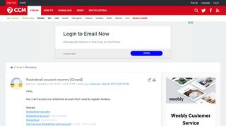 
                            12. Rocketmail account recovery - Ccm.net