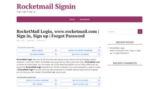 
                            7. RocketMail Login, www.rocketmail.com | Sign in, Sign up | Forgot ...