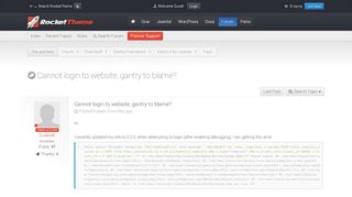 
                            9. RocketTheme - TOPIC: Cannot login to website, gantry to blame?