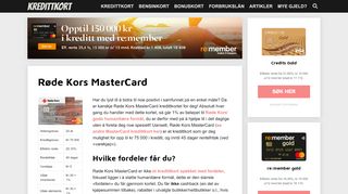 
                            3. Røde Kors MasterCard - Kredittkrt.no