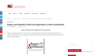 
                            7. Rogers and Hollands Credit Card Application | Credit card Benefits ...