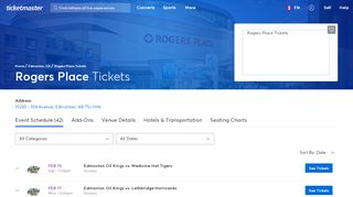 
                            3. Rogers Place - Edmonton | Tickets, Schedule, Seating ... - Ticketmaster