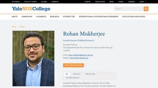 
                            12. Rohan Mukherjee - Yale-NUS College