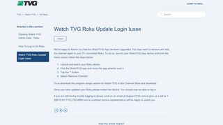 
                            11. Roku Watch TVG Login In Error – TVG