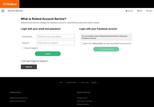 
                            2. Roland Account Service | Log In