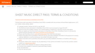 
                            8. Roland - Sheet Music Direct Pass - Terms & Conditions