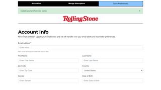 
                            8. Rolling Stone Email Alerts & Newsletter Preferences
