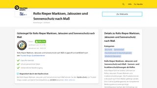 
                            6. Rollo Rieper Markisen, Jalousien und Sonnenschutz nach Maß ...