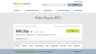 
                            12. Rolls-Royce (RR.) Share Price and Information | The Share Centre