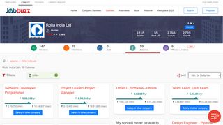 
                            10. Rolta India Ltd Salary Information - 59 Salaries | Jobbuzz