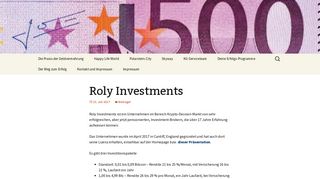
                            4. Roly Investments - Die Geldvermehrung!