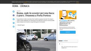 
                            10. Roma, cade in scooter per una buca: è grave. Dramma a Porta ...