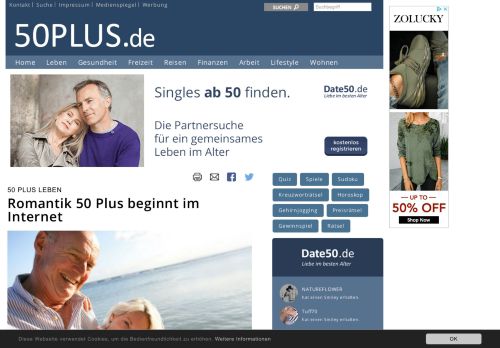 
                            13. Romantik 50 Plus beginnt im Internet - Über 50 - 50PLUS.de – im ...
