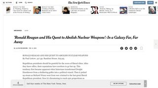 
                            11. 'Ronald Reagan and His Quest to Abolish Nuclear Weapons': In a ...