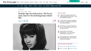 
                            6. Ronnie Spector interview: 'MeToo is now, but I've been living it my ...