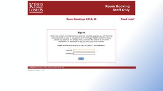 
                            12. Room Bookings 2018/19 - Timetable KCL - King's College London