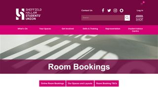 
                            6. Room Bookings - Sheffield Hallam Students' Union