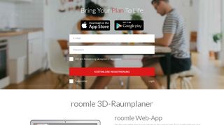 
                            3. Roomle.com | Registrierung kostenloser 3D Raumplaner