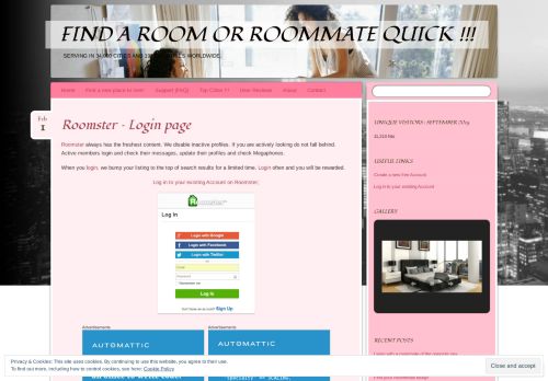 
                            9. Roomster – Login page | Find a Room or Roommate quick !!!