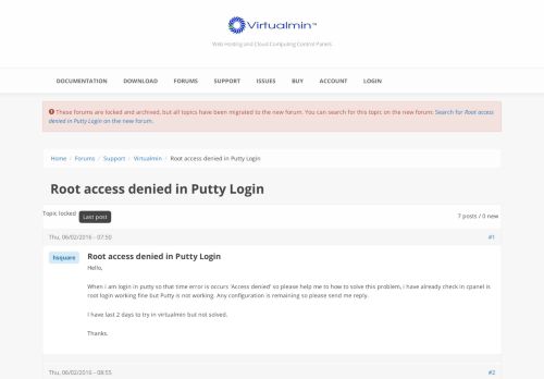 
                            7. Root access denied in Putty Login | Virtualmin