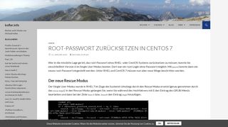 
                            5. root-Passwort zurücksetzen in CentOS 7 | kofler.info