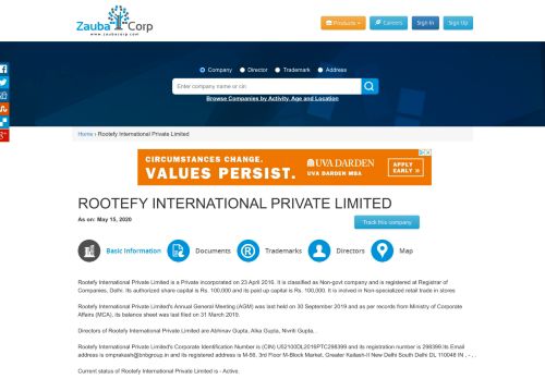 
                            12. ROOTEFY INTERNATIONAL PRIVATE LIMITED - Company, directors ...