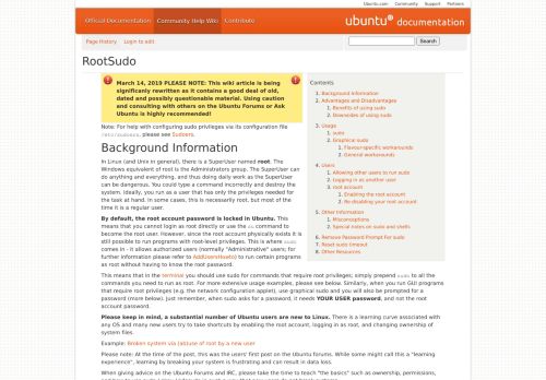 
                            9. RootSudo - Community Help Wiki - Ubuntu Documentation