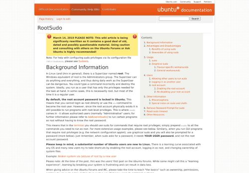 
                            7. RootSudo - Community Help Wiki - Ubuntu Documentation