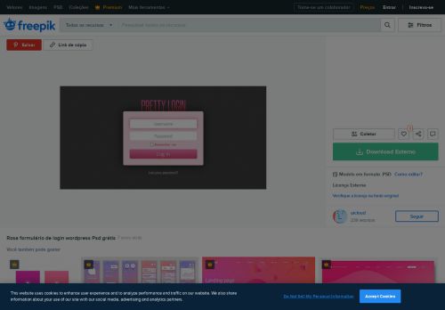 
                            2. Rosa formulário de login wordpress | Download PSD gratuito - Freepik