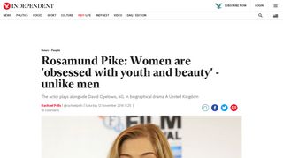 
                            10. Rosamund Pike: Women are 'obsessed with youth and beauty ...