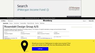 
                            10. Rosendahl Design Group A/S: Company Profile - Bloomberg