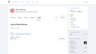 
                            12. Rosh Review Jobs - AngelList