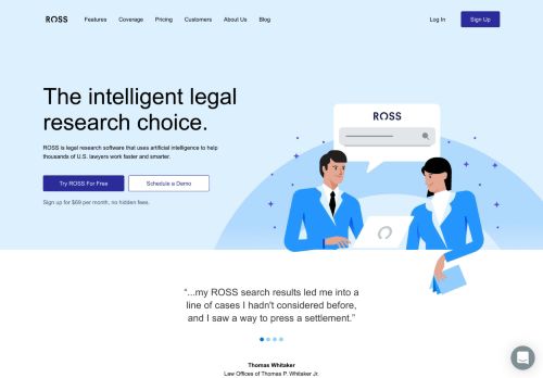 
                            7. ROSS Intelligence - Legal research powered by AI.