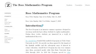 
                            11. Ross Mathematics Program