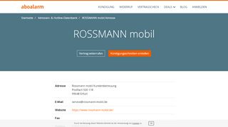 
                            12. ROSSMANN mobil Kündigungsadresse und Kontaktdaten - Aboalarm